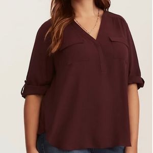 Torrid Harper Blouse Burgundy Size 1